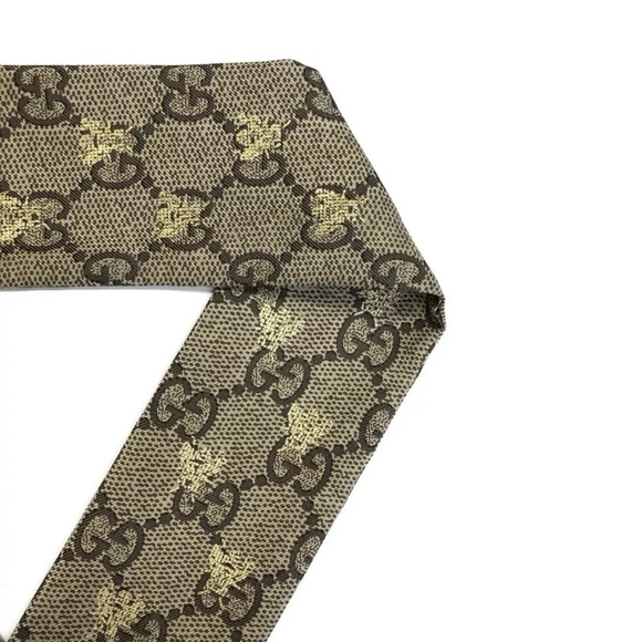 GUCCI GG Bee 100% Silk Scarf Twilly - Picture 4 of 7